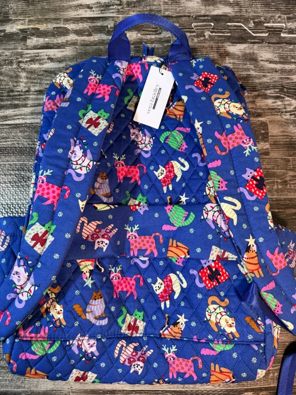 Vera Bradley Essential Large Backpack in Catnip Christmas NWT